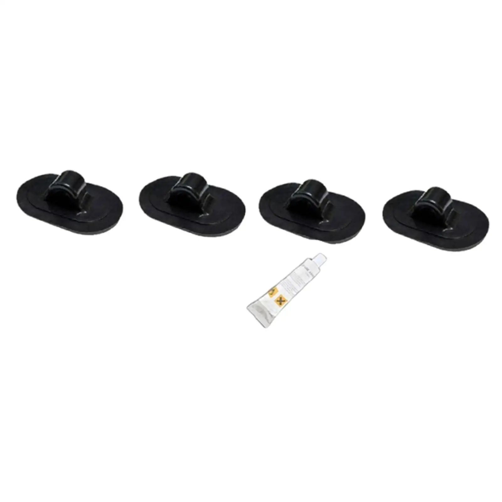 4x Kayak Canopy Mount Bases Speedboats Sun Shelter Replacement Quick and Simple Installation Canopy Accessory Rowing Boats Black
