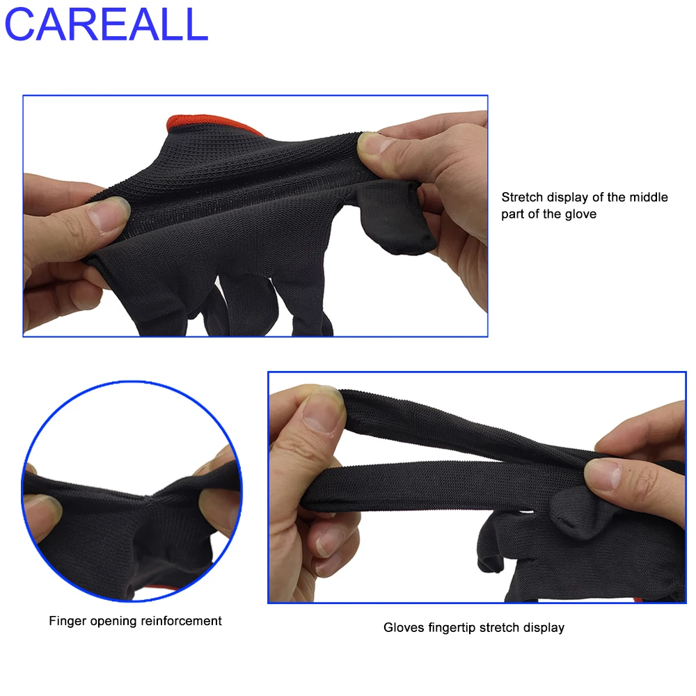 Carelall 5 paia di guanti da lavoro adesivo per auto installa guanto Nylon antistatico pellicola di carbonio involucro in vinile accessorio per lo