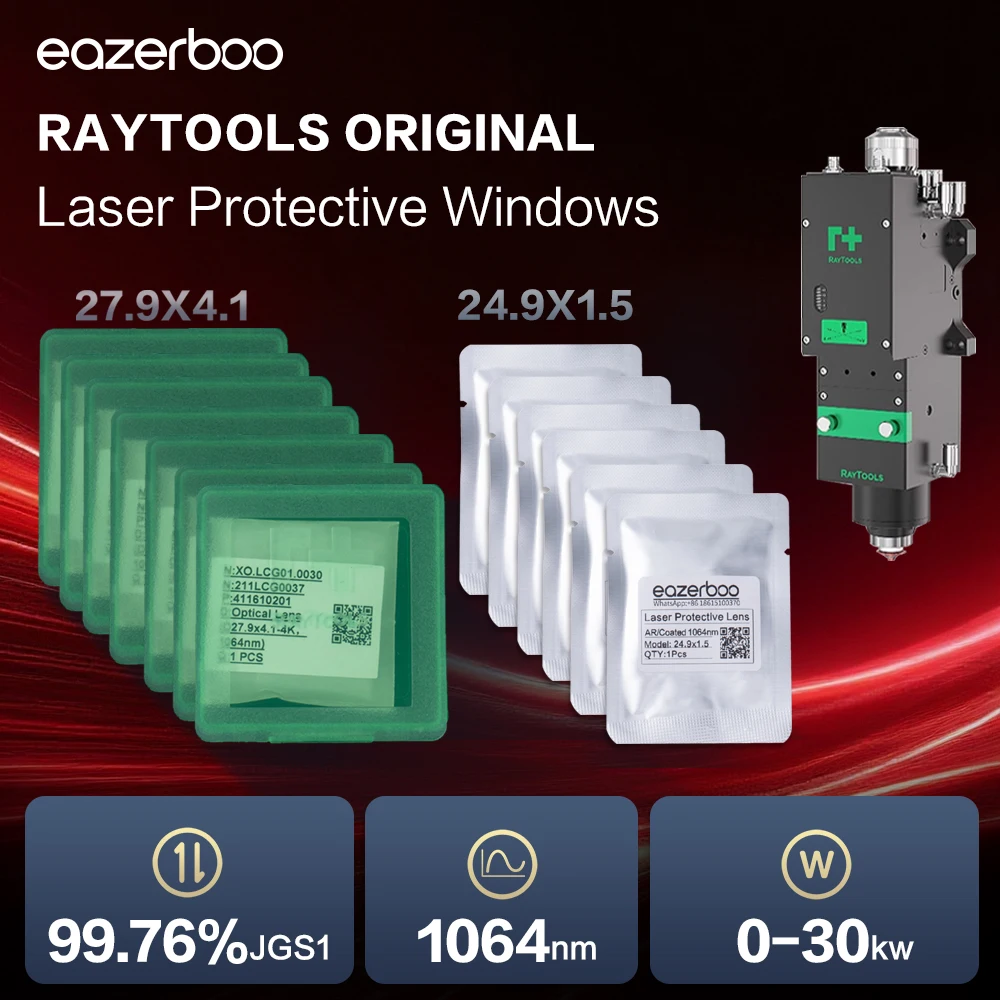 

Raytools Laser Protection Lens 24.9x1.5 27.9x4.1 30x5 37x7 Fiber Laser Cutting Lens For Raytools Bodor Boci WSX Laser Lenses