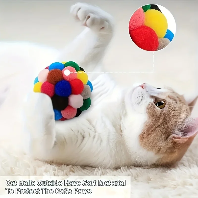 1 Stück Katzenball-Spielzeug, Elastischer Glockenball für Haustiere, Selbstfütterungsball, Katzen-Neckspielzeug Geeignet für Hauskatzen und Kätzchen, Kauspielzeug – Detail 4