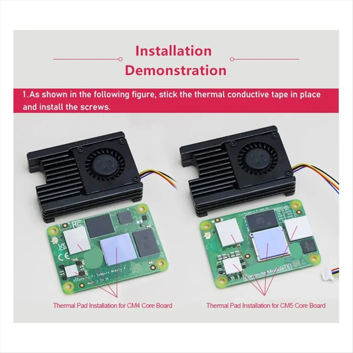 TCE Intergrated Cooling Fan for CM5, Heatsink with PWM Speed-Regulated Fan, for CM5,A