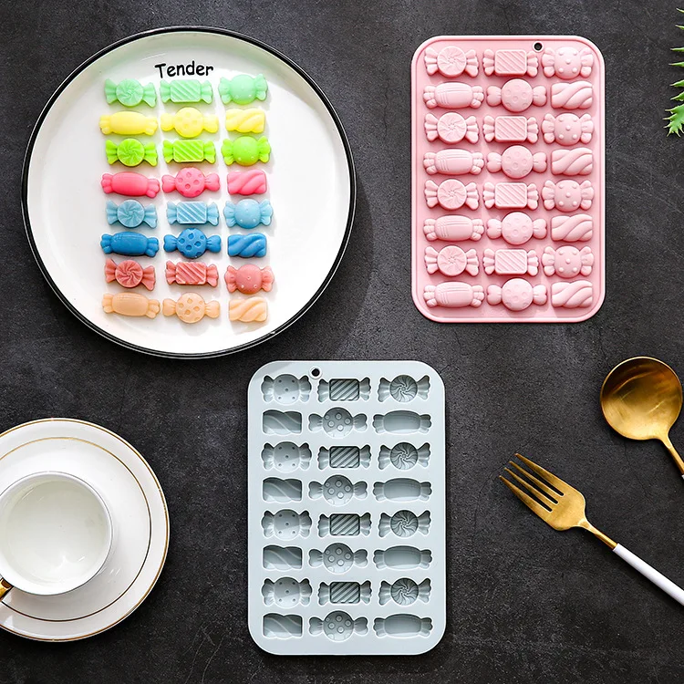 

2 Pack 24-hole 6 Different Candy Silicone Molds, Chocolate Molds Epoxy Cake Decorating Tools Soft Candy Molds Baking Accessories