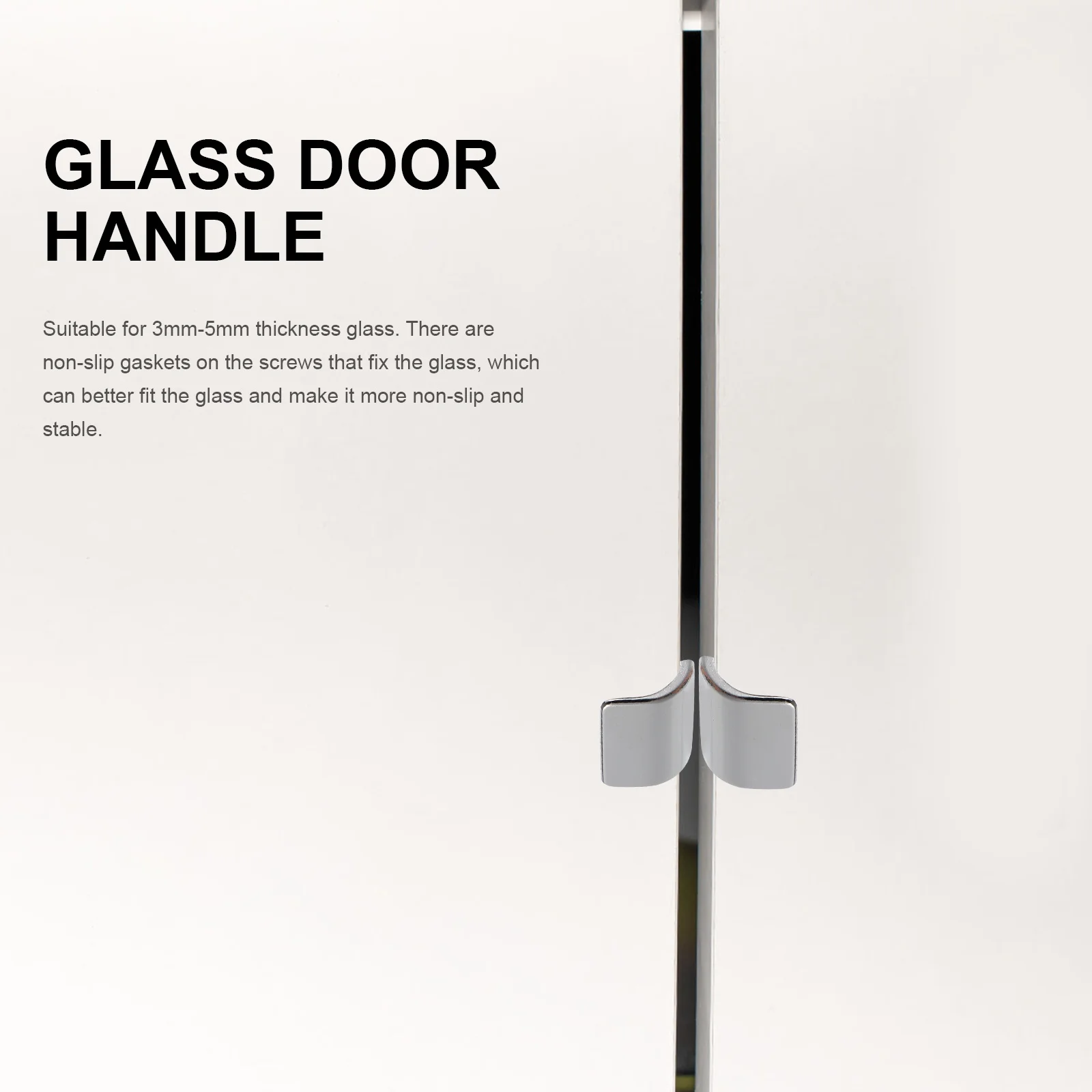 

4Pcs Premium Zinc Alloy Door Handle Chic Design for Glass Shower Doors Bookcases Non Deformable Corrosion Resistant