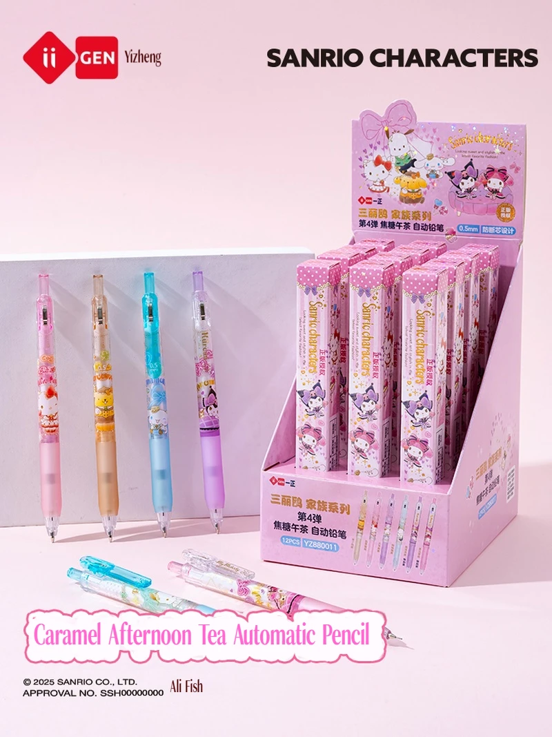 

6/12pcs Sanrio Hello Kitty Press Mechanical Pencils Cute Kulomi Melody Blind Box Pencils Student Stationery Supplies Gifts