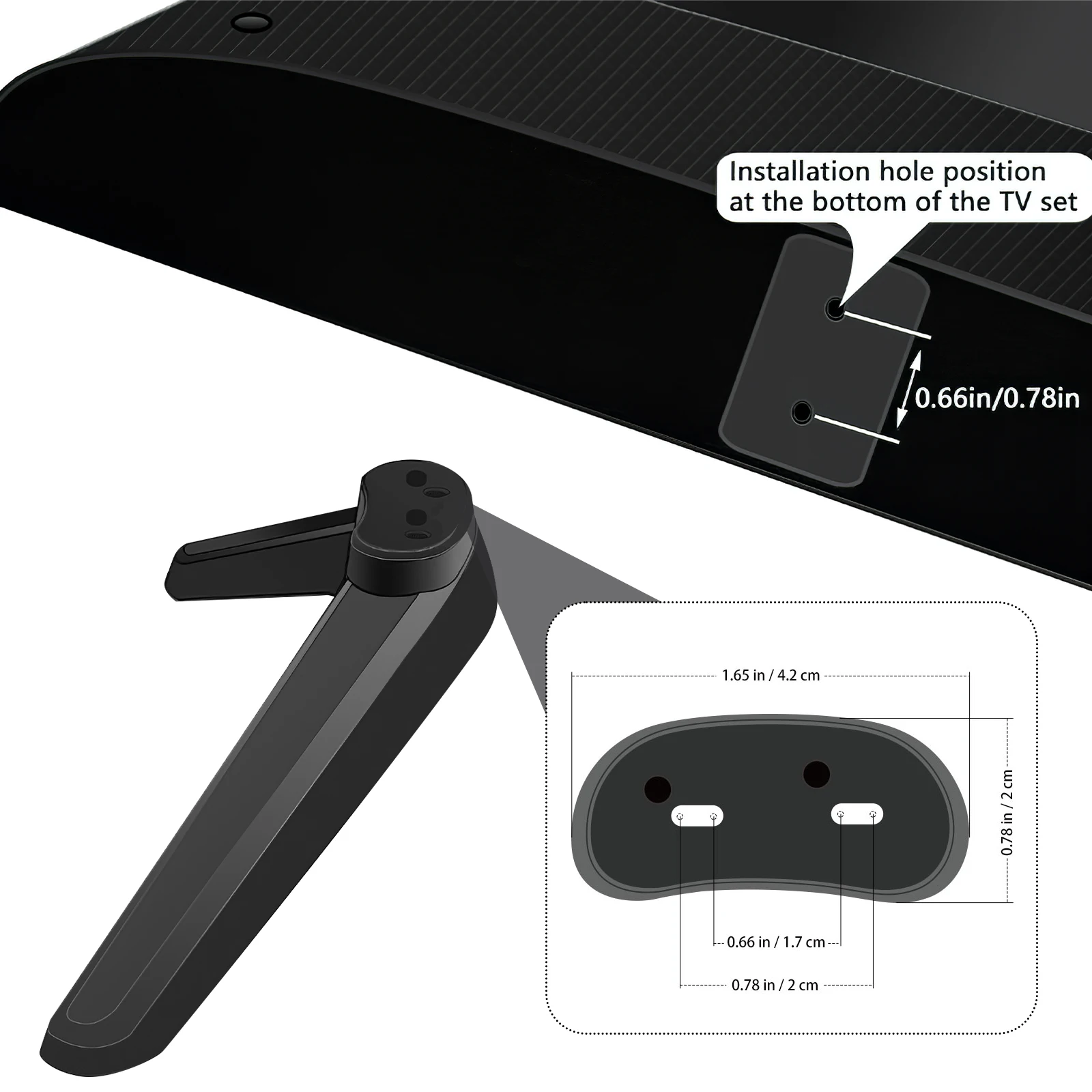 

2Pcs Mounting Bracket Stable Stand for 32-55 Inch Tvs Non-Slip Plastic Holder Television Mounts Mounts Bracket