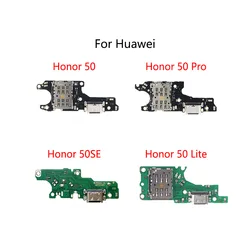 USB Charge Dock Port Jack Connector SIM Card Socket Flex Cable For Huawei Honor 50 Pro 5G 50SE / 50 Lite Charging Board Module