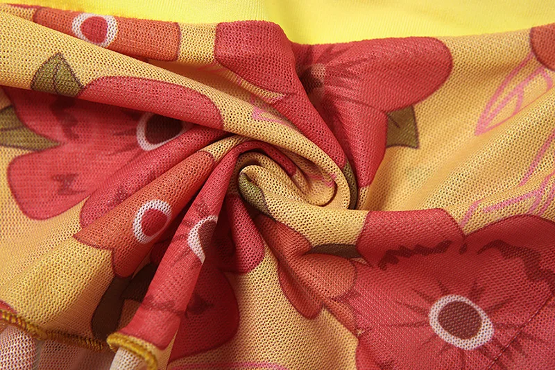 Floral Print Mesh Patchwork Lace Up Halter Backless Tank Crop Tops Women Sexy Metal Starfish Buckle Ruched Slim Holiday Camis