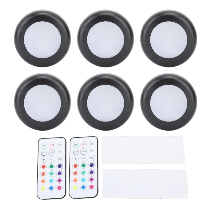 

Светодиодные светильники с RGB-подсветкой, пультом дистанционного управления, функцией диммирования и таймером, работающие от батареек, для установки под шкафы и в гардеробную.