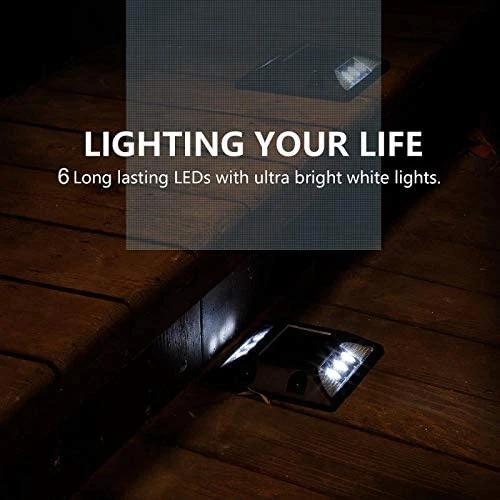 ABVG-Solar Deck Lights Driveway Outdoor LED Lamp,Waterproof Road Markers White Light For Step Stair Garden Ground Yard,4 Pcs