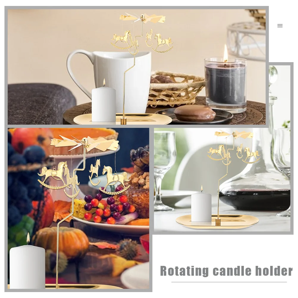 

Rotating Candlestick Holder Metal Diy Decorative Candleholder For Tabletop Wedding Party Home Decor Aromatherapy Use