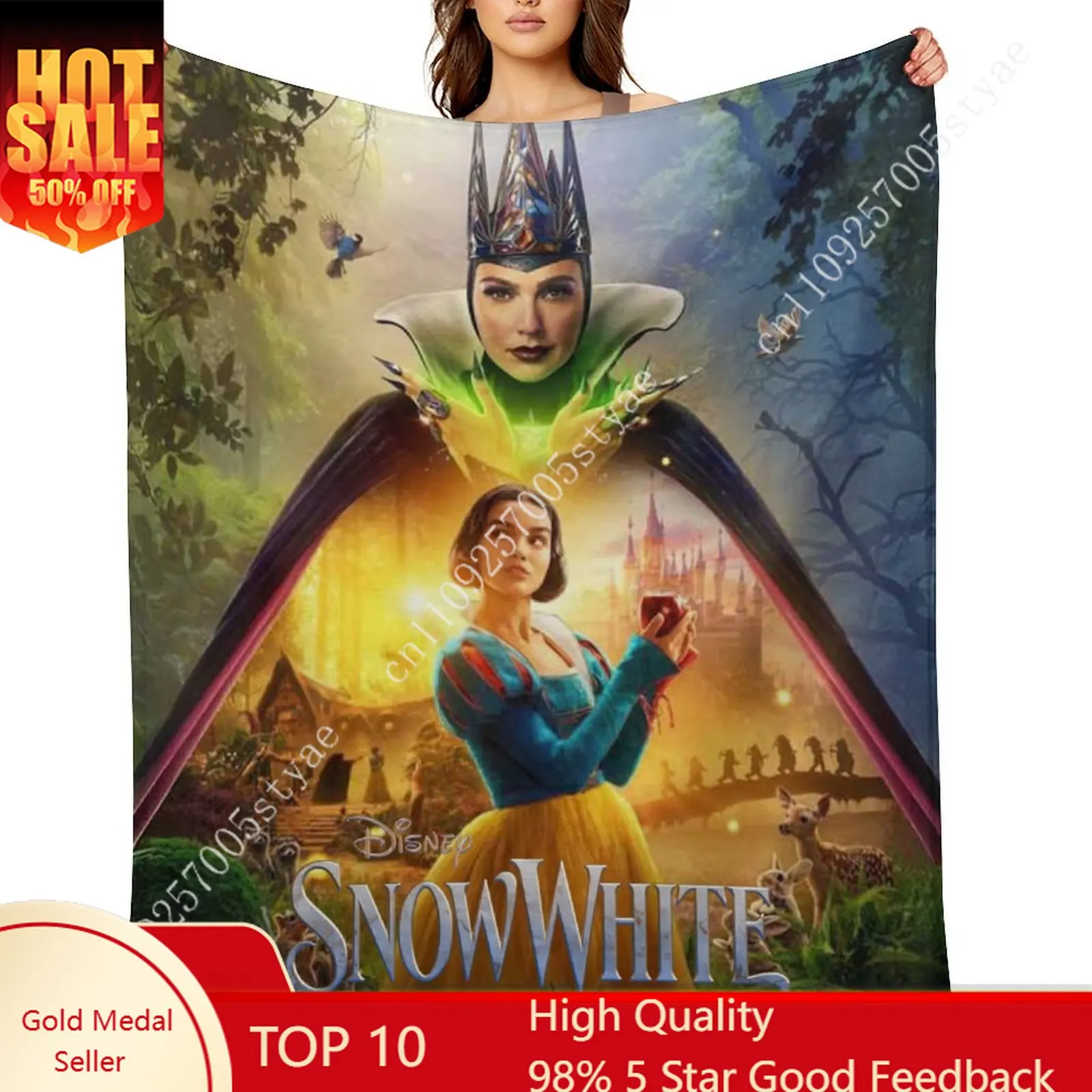 

Snow White Blanket Disney Cartoon Plush Blanket Soft Indoor Decoration Adult Child Holiday Party Gifts Warm Custom Quilt
