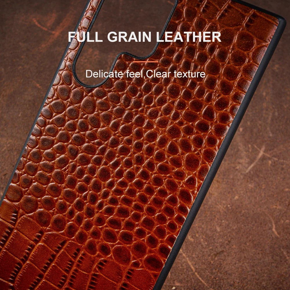 Handmade Genuine Leather Case for Samsung Galaxy S26 S25FE S24Ultra S23 S22 S20 Plus S21FE A53 A72 A71 Phone Cover Back Shell
