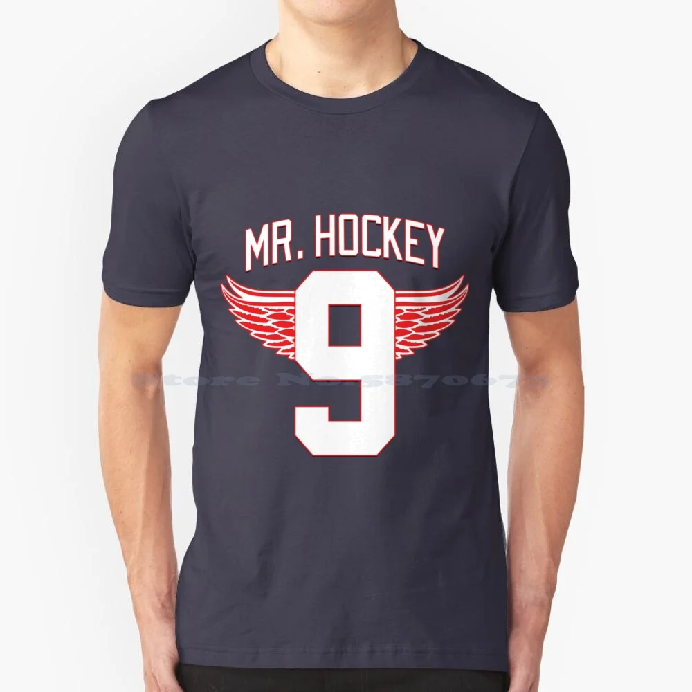 Mr Hockey Gordie Howe Classic T-Shirt T Shirt 100% Cotton Tee Mr Hockey Gordie Howe Classic