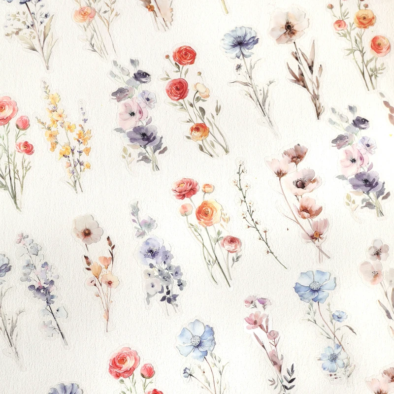 30pcs/pack Vintage plant flowers  PET waterproof sticker for DIY scrapbooking Journal Photo album decoration materials Stickers
