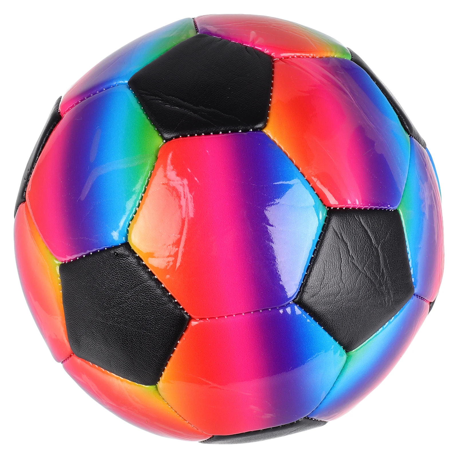 Ballon gonflable coloré de Football arc-en-ciel de 21.5Cm, ballon d'entraînement à haute élasticité pour aire de jeux, sport, léger et amusant