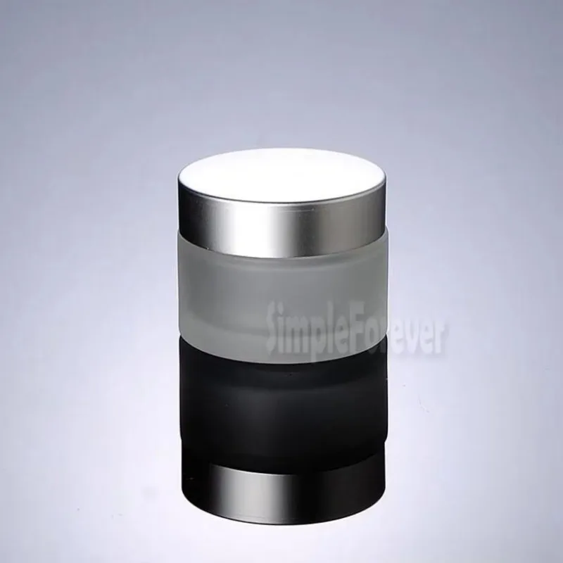 300pcs/lot Frosted Glass 15ml Small Cosmetic Bottle 15g Sample Packaging  Empty Cream Jar with Silver Lids