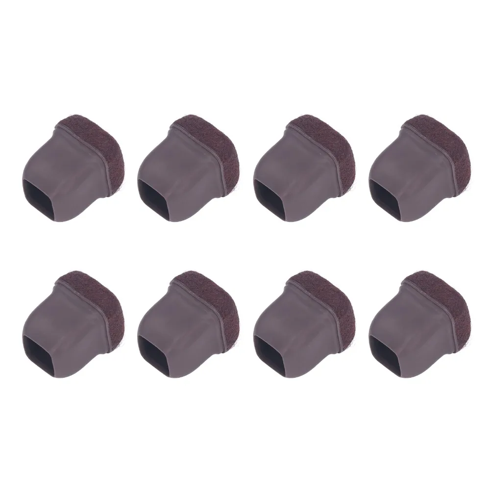 8pcs Rectangle Shape Chair Leg Covers TPE Material Brown Color Floor Protectors Anti-Scratch Protectors Indoor Furniture