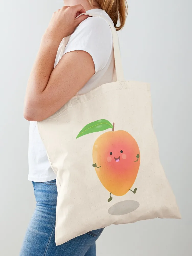 Cute happy mango cartoon illustration Tote Bag female bag cloth bag woman tote custom shopper women