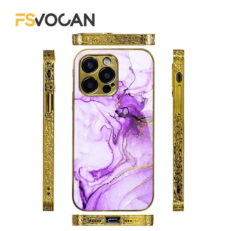 Pink Peach Purple Gold Marble For iPhone 16 14 13 12 11 Phone Fundas Stone Design For iPhone 15 Pro Max Smartphones Printing