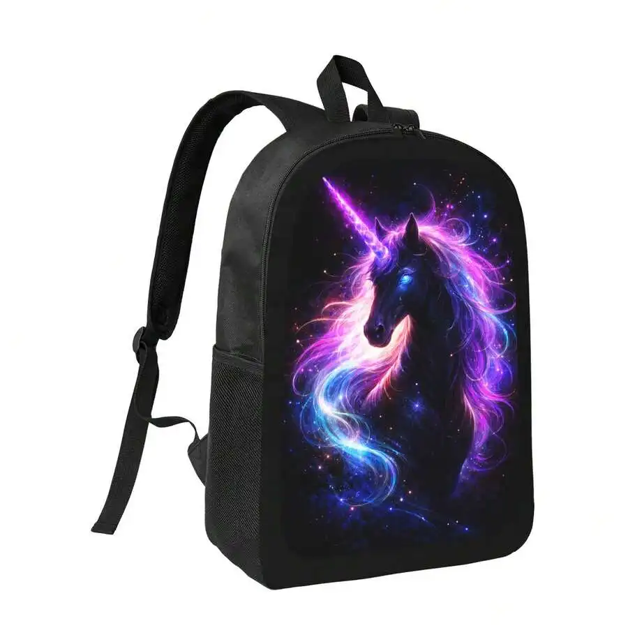 

Dark Dreamy Unicorn Print Backpack Stylish Casual Daypack For Men Women