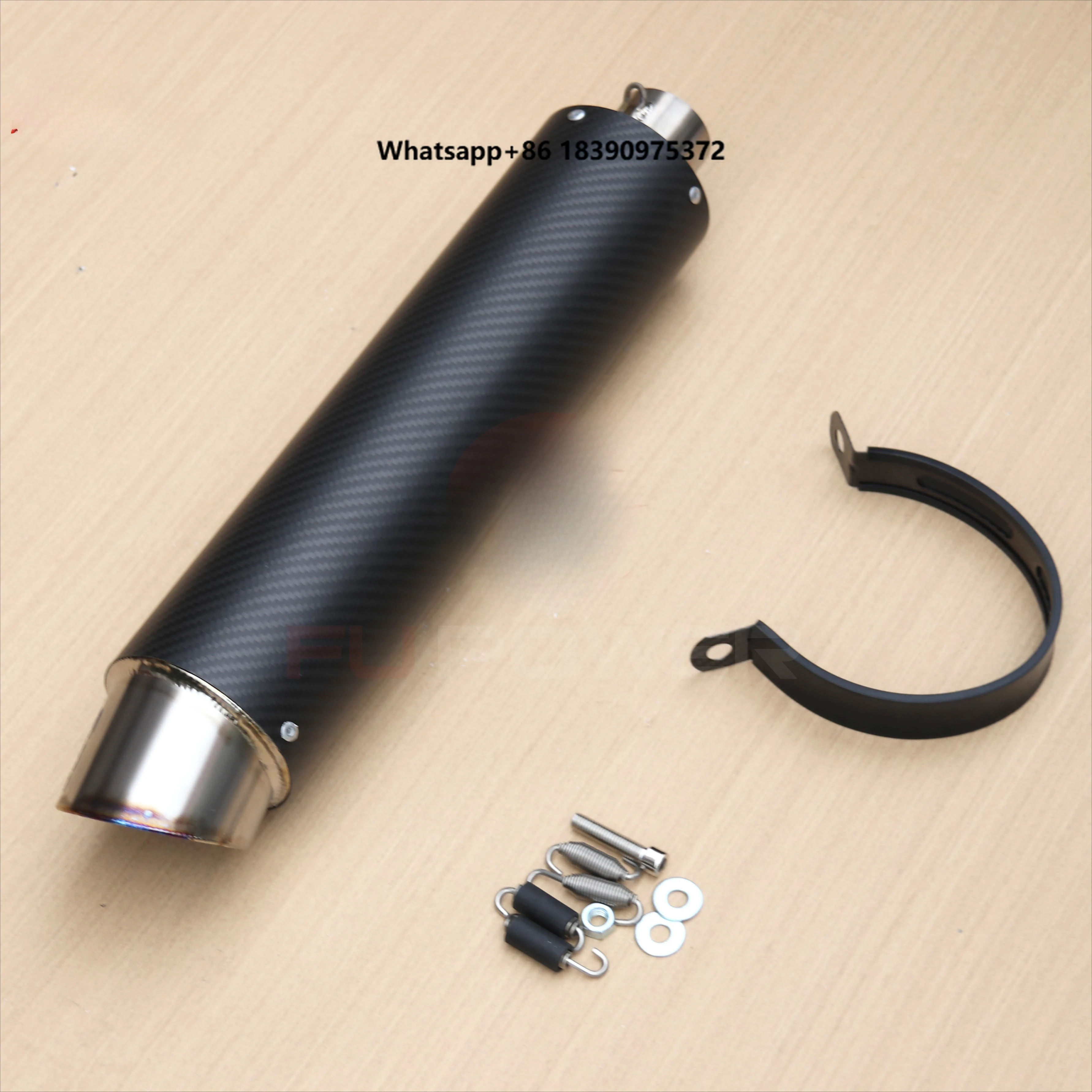 600cc Motorbike Engines 2inch Inlet Titanium Carbon Fibre Mufflers