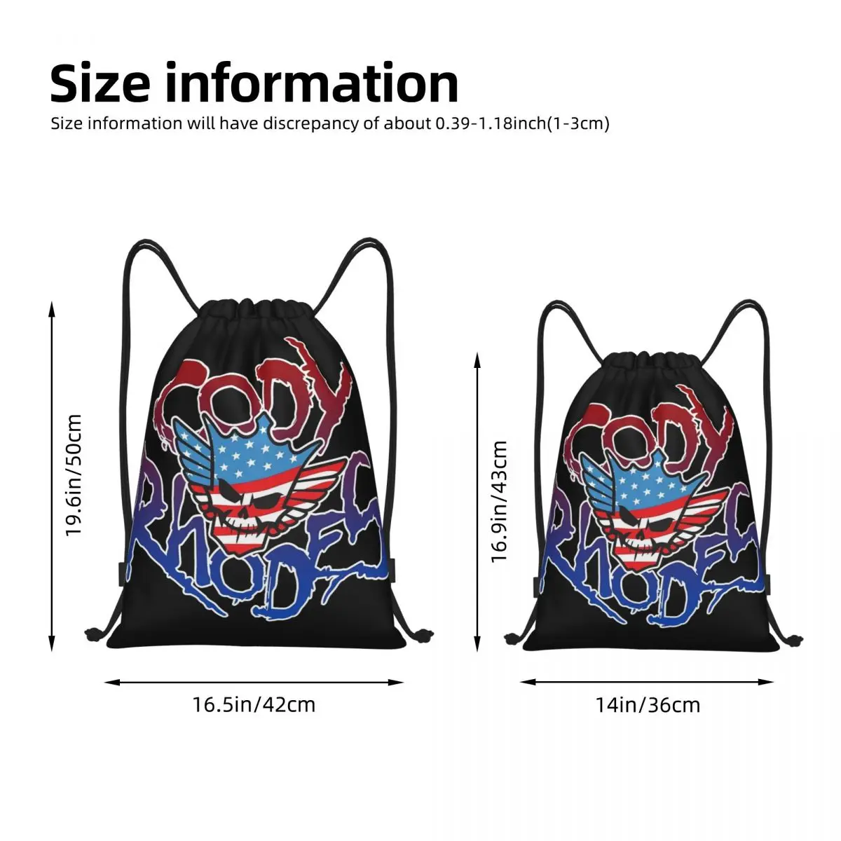 Cody Rhodes Drawstring Backpack Sports Gym Bag American Nightmare Logo String Sackpack for Hiking