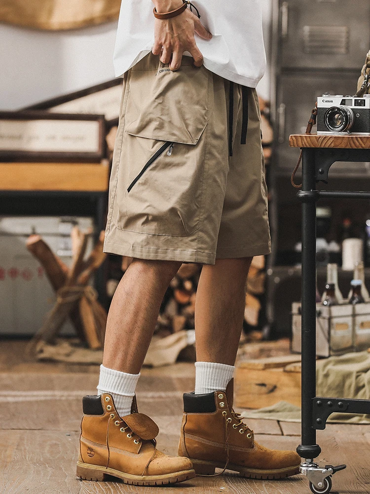 

Khaki Casual Men's ort Pants Summer Thin Outdoor Workwear Loose Fit American Sle Breathable Lightweight Cargo orts