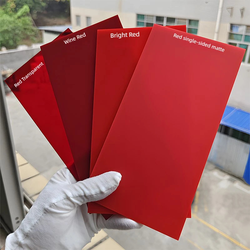 Red Transparent Acrylic Plate Custom Round Agree Plexiglass UV Printing Laser Engraving Cutting Processing