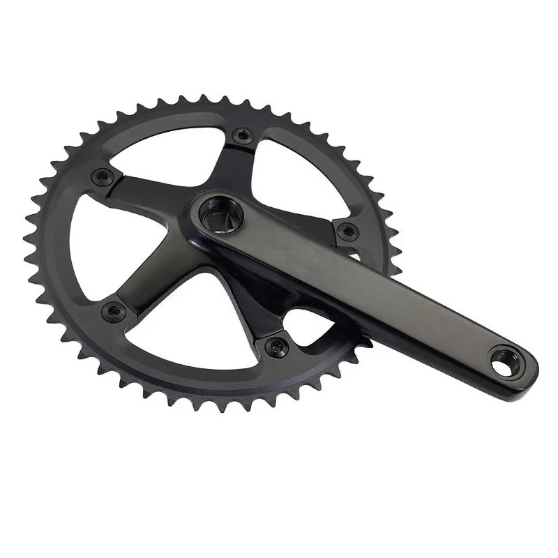 PC002 Crankset for Fixed Gear Bike Chain Ring Crank Set 48T 49T 51T 52T Customized Carton Box CNC Machine Making 165mm Crank