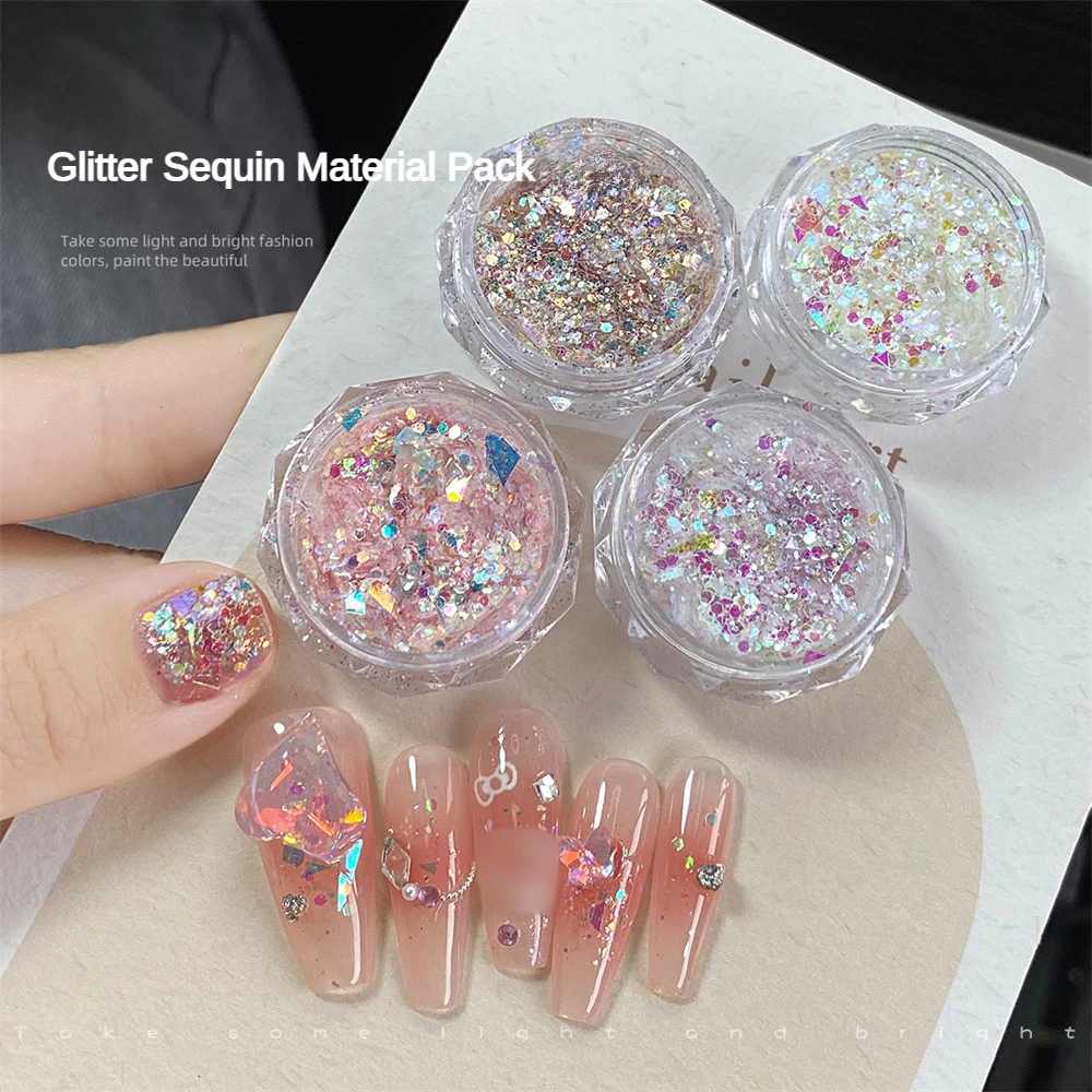 Mode Maniküre Pailletten einzigartiges Design irisierende Opal Laser Glitter Pulver Nagel Dekorationen gemütliche sichere und ungiftige Maniküre