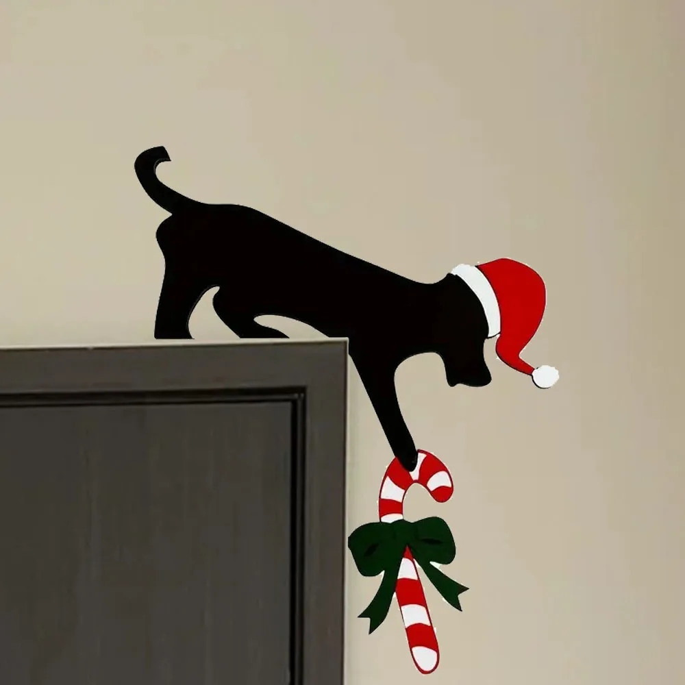 

Dog Shaped Rustic Faux Christmas Decor Door Corner As Ideal For Holiday Ambiance Party