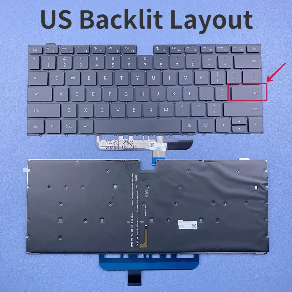 US Backlit Laptop Keyboard For Huawei MateBook D14 NbB-WAH9 NbB-WAH9P NbB-WAE9P Nbl-WAQ9R US Layout