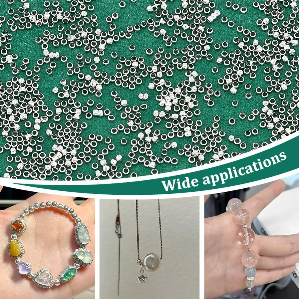 5000 قطعة تجعيد الخرز المستديرة 1.5 مللي متر خزر عازل 0.5 مللي متر ثقب صغير الخرز سوار ذاتي الصنع تجعيد الخرز الخرز المعدني
