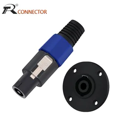 1pc/1pair Professional Round Female Socket Twist Lock 4Pins Speakon Male Plug Wire Connector for Speaker Audio Amplifier