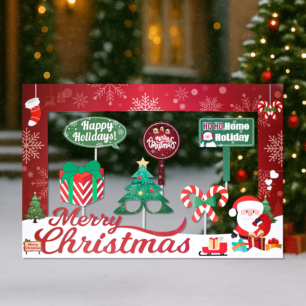 

Christmas Paper Photo Frame Merry Christmas Party Decoration 2025 Xmas Santa Claus Photo Frame Navidad Natal New Year Gift 2026