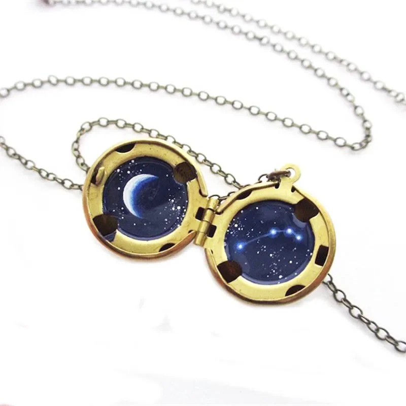 12pcs/lot Aries Locket Tiny Locket Necklace April Birthday Brass Jewelry