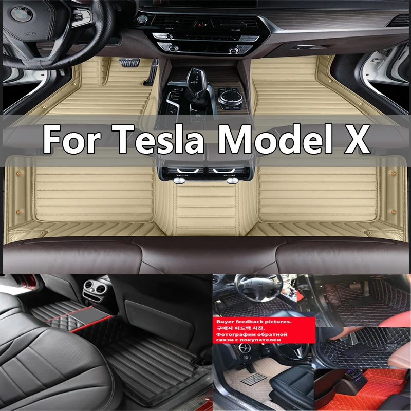 

Автомобильные коврики для Tesla Model X 2016 ~ 2022 6-местный второй ряд без поручней, противогрязевая накладка, внутренние детали, напольная накладка, автомобильные аксессуары