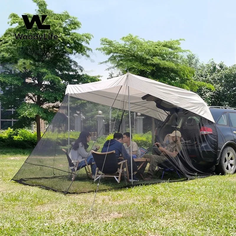 Outdoor Camping Rear Tent, Mosquito Prevention and Sunshade, SUV Car Camping Tent, Rear Trunk Side Canopy