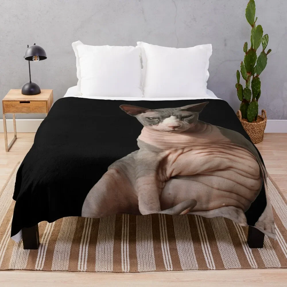 

Giant hairless cat Throw Blanket Bed covers anime Blankets