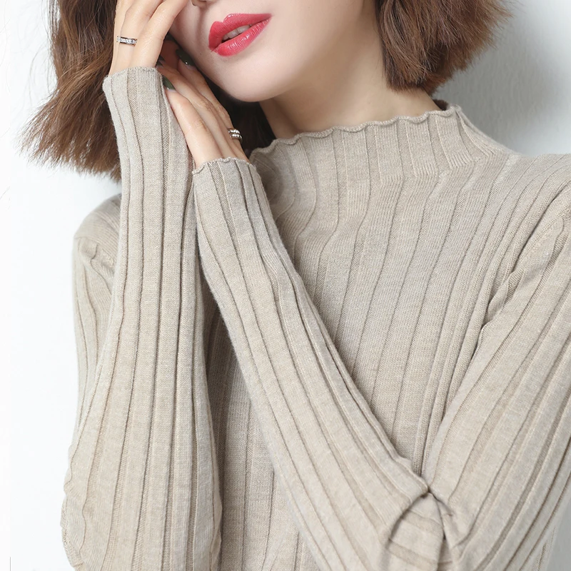 Autumn Winter Pullover Knit Tops Women's Sweaters Female Full Sleeve Elastic Casual Skinny Sweater Women Knitted Shirts Knitwear