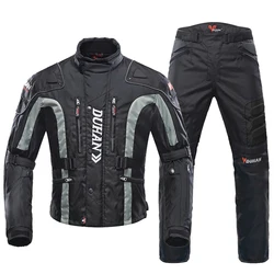 DUHAN Winter Motorcycle Jacket Moto Pants Wear-resistant Motocross Jacket  Windproof Moto Protector Touring Clothing