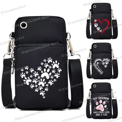 Dog Cat Paw Graphic Women's Mobile Phone Bag Harajuku Cartoon Female Handbag Animal Paw Lovers Small Crossbody Bags Mini Purse