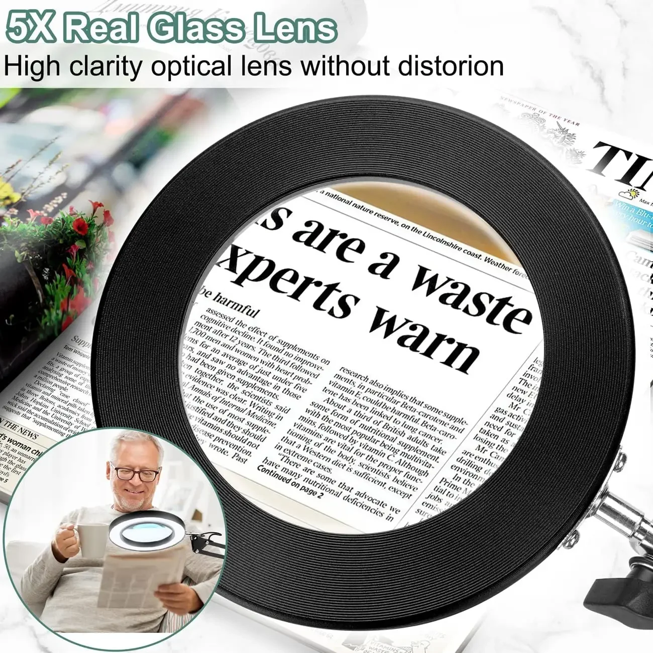 5X مضيئة المكبر USB 3 ألوان 72 عدسة مكبرة LED لإصلاح سبيكة لحام/مصباح طاولة/قراءة العناية بالبشرة أداة التجميل