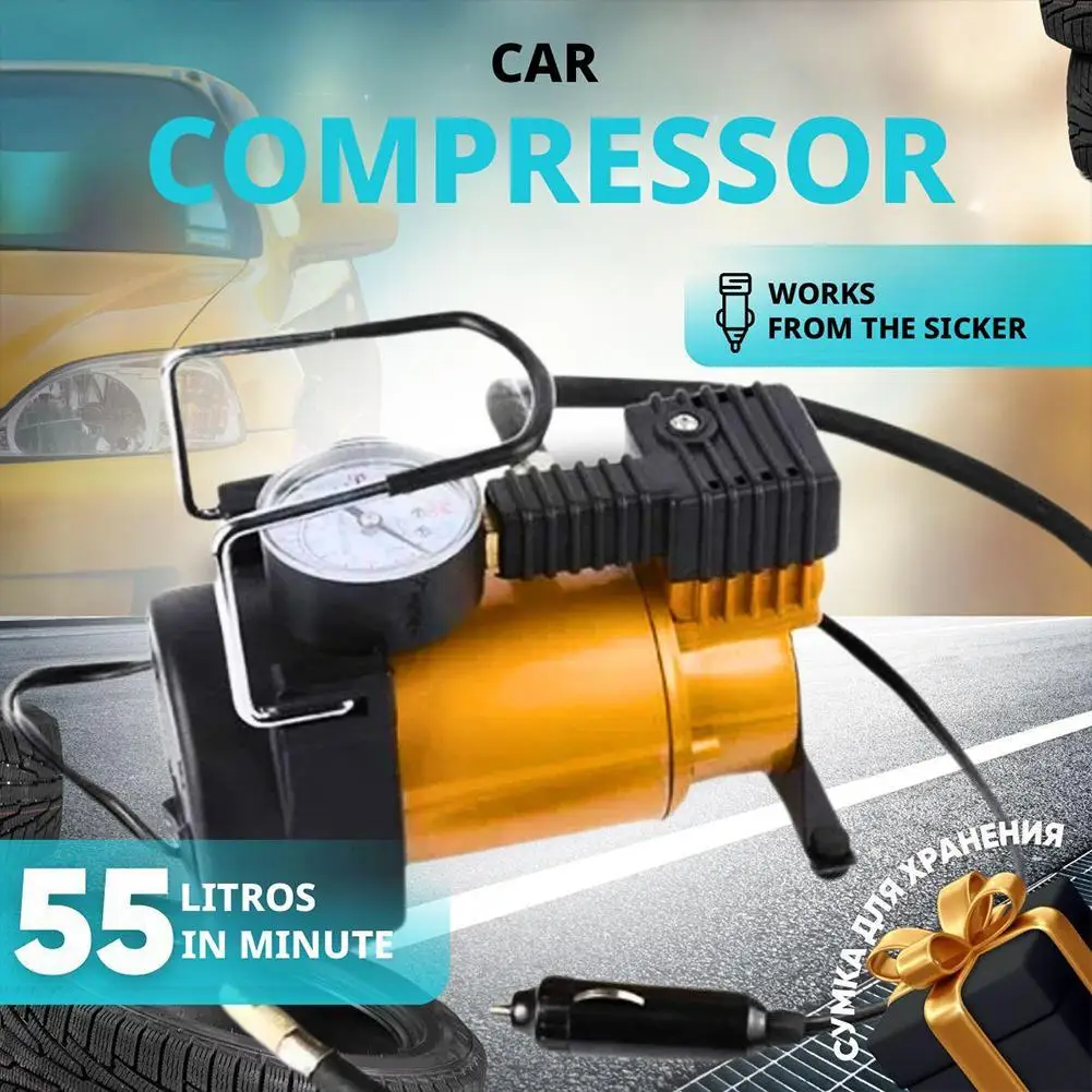 

12V Portable Single Cylinder Vehicle Tire Inflator Multipurpose Easy Tire Use To Pump Fast Electric Inflator Pump Mini R9D3
