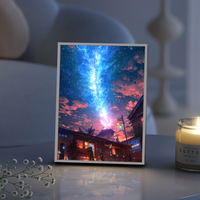 Galaxy Anime LED Night Light - 3D Starry Ceiling Lamp for Teen Boys Room, Cool Lamparas de Mesita de Noche Decor