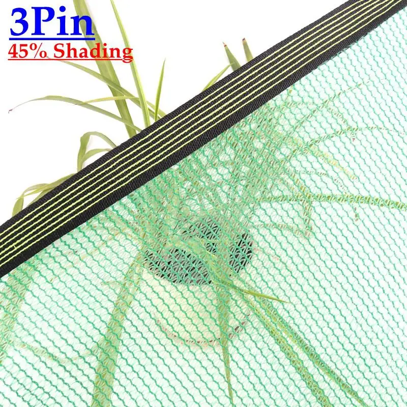 3~12Pin Green Anti UV HDPE Sun Shade Net Outdoor Gazebo Canopy Shading Mesh Greenhouse Garden Plants Swimming Pool Sunshade Net