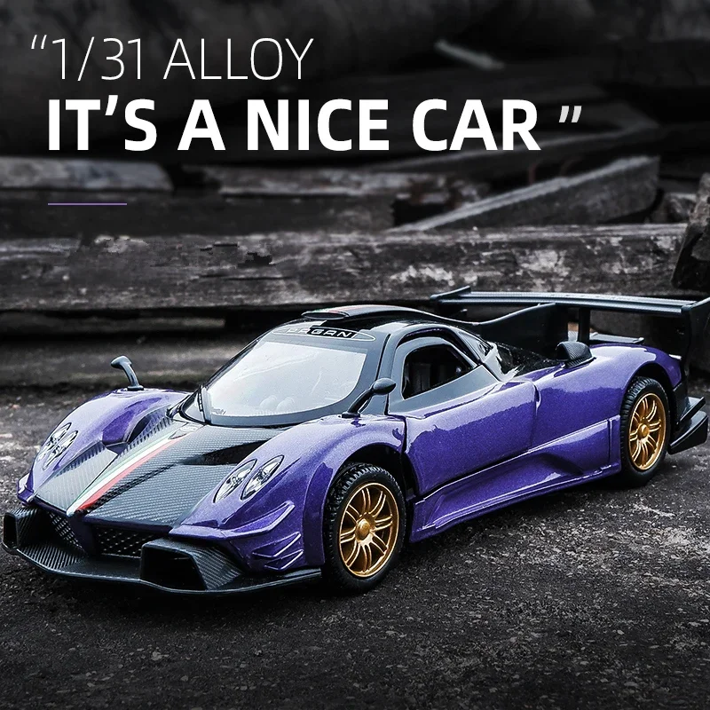 

1:31 Pagani Zonda R Revolucion Alloy Sports Car Model Diecast Metal Racing Super Car Model Simulation Sound Light Kids Toys Gift