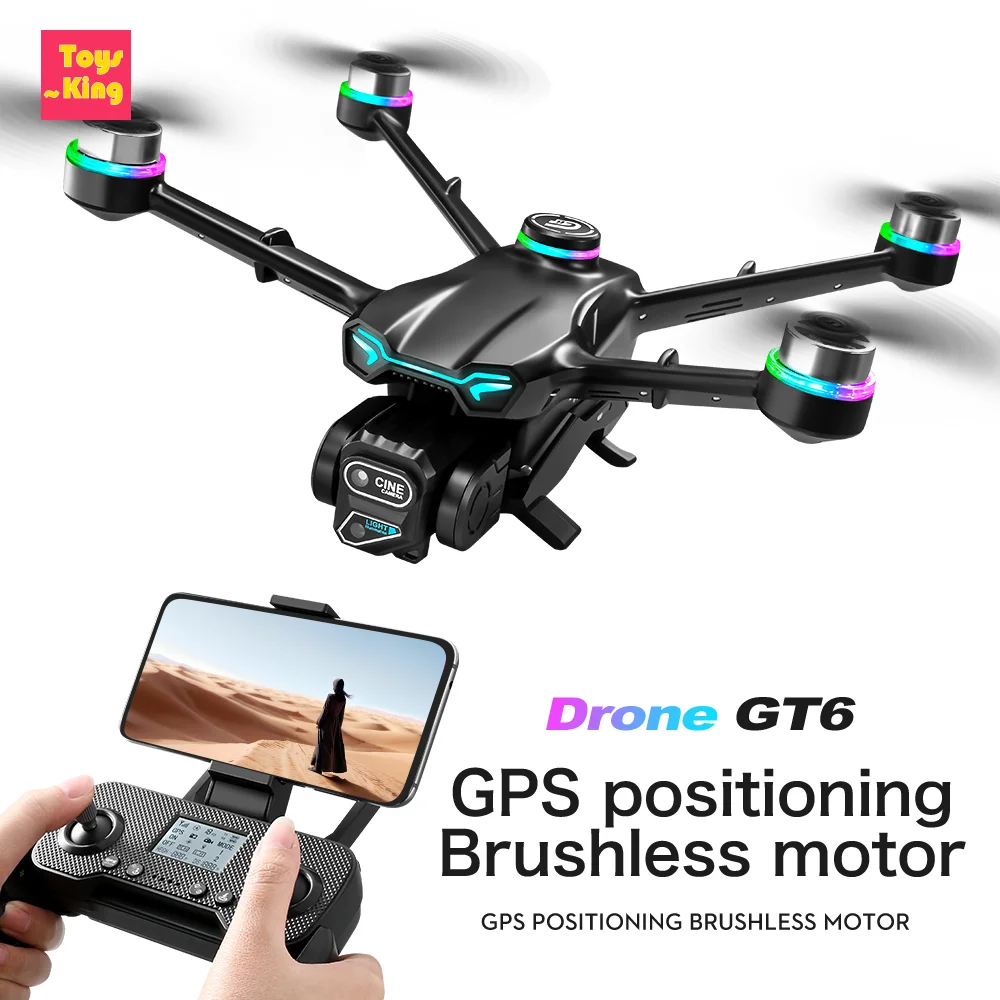 

Дрон с дистанционным управлением 2,4G, 4 канала, 6-осевой гироскоп, GPS HD, аэрофотосъемка, бесщеточный оптический проточный жест, квадрокоптер, детские игрушки