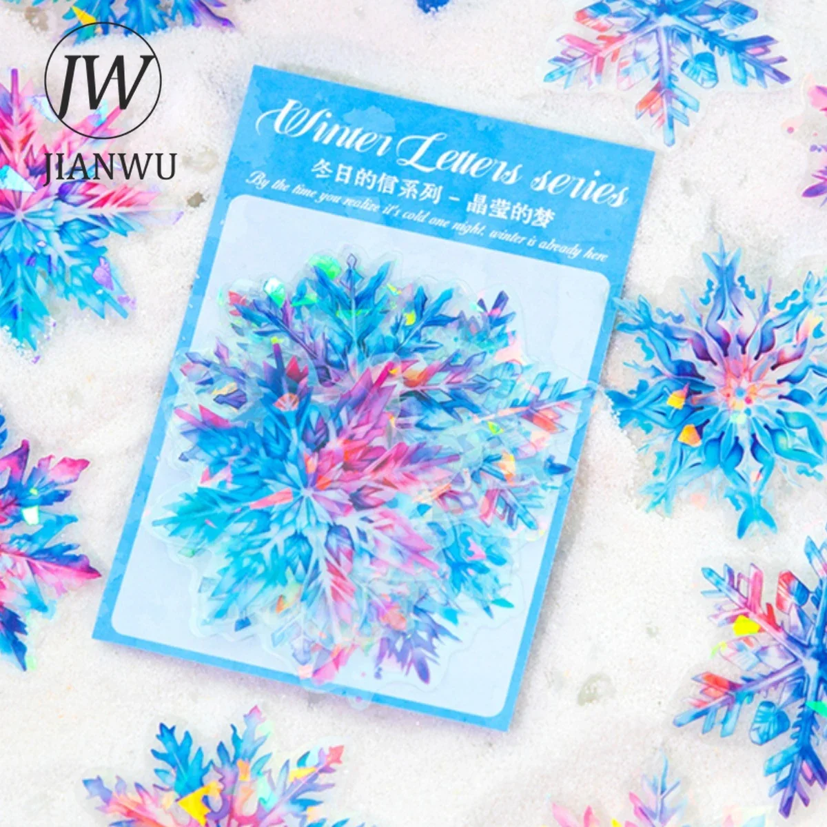 JIANWU A Winter Letter Series Vintage Plant Castle Snowflake Snowman Material Collage PET Sticker Creative Journal Stationery