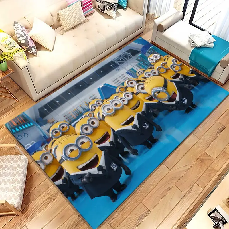 Funny Kawaii M-Minions Cartoon Area Rug,Soft Non-Slip Carpet Mat for Living Room Bedroom Playroom,Sofa Floor Rug,Home Decor Gift